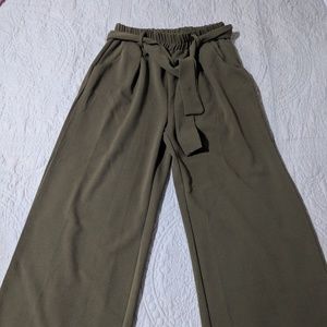 Olive green gaucho pants